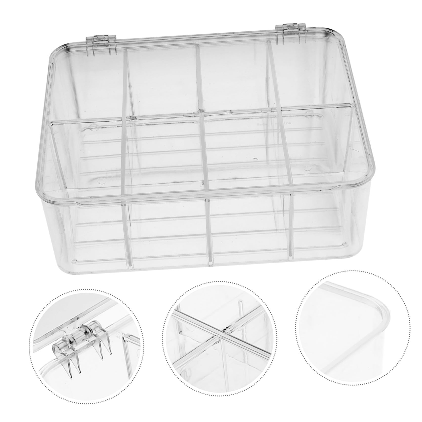 Unterteilte Lebensmittelbox aus Pet mit Dichtem Deckel 8-fächer Snack und Gemüseschale Luftdichter Frischhaltedose für Kühlschrank und Haushaltsorganisation