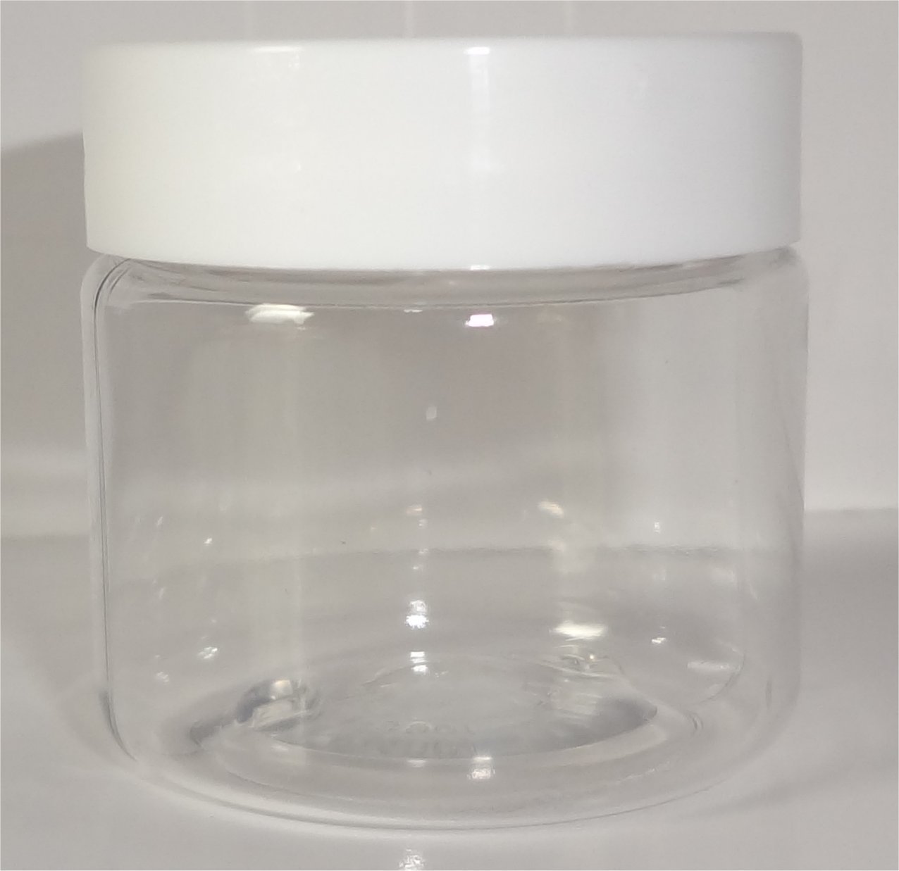 1-oz Clear Jars with Smooth White Lids (Set of 24)