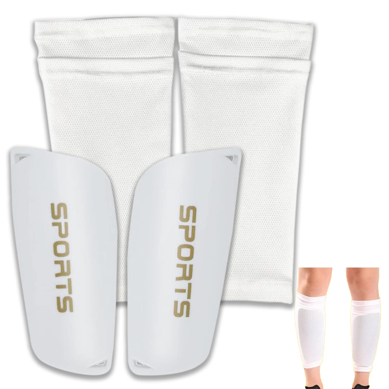 Espinilleras de fútbol EVA con Mangas de Alta Elasticidad y Velcro para niños