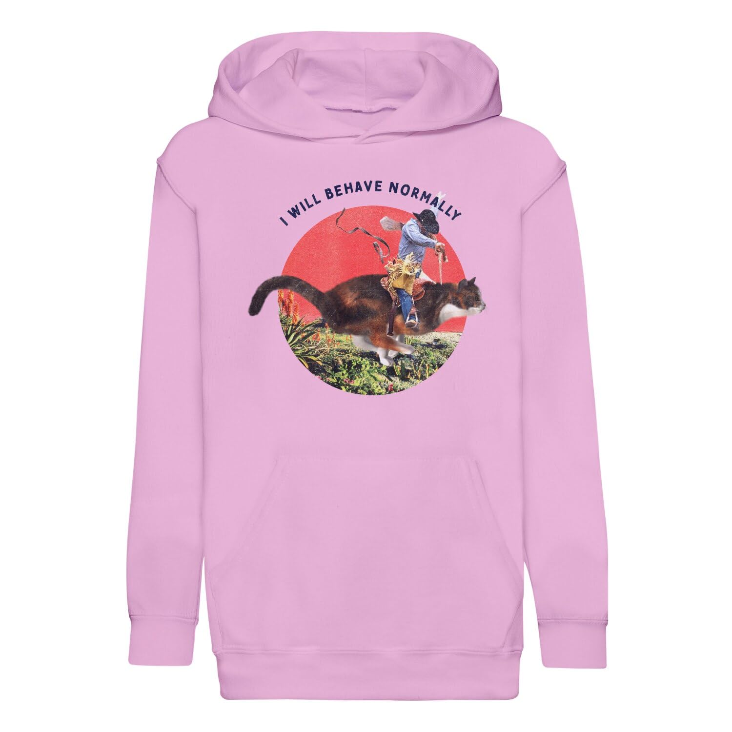 Sweat à capuche enfant chat behave normally art vintage