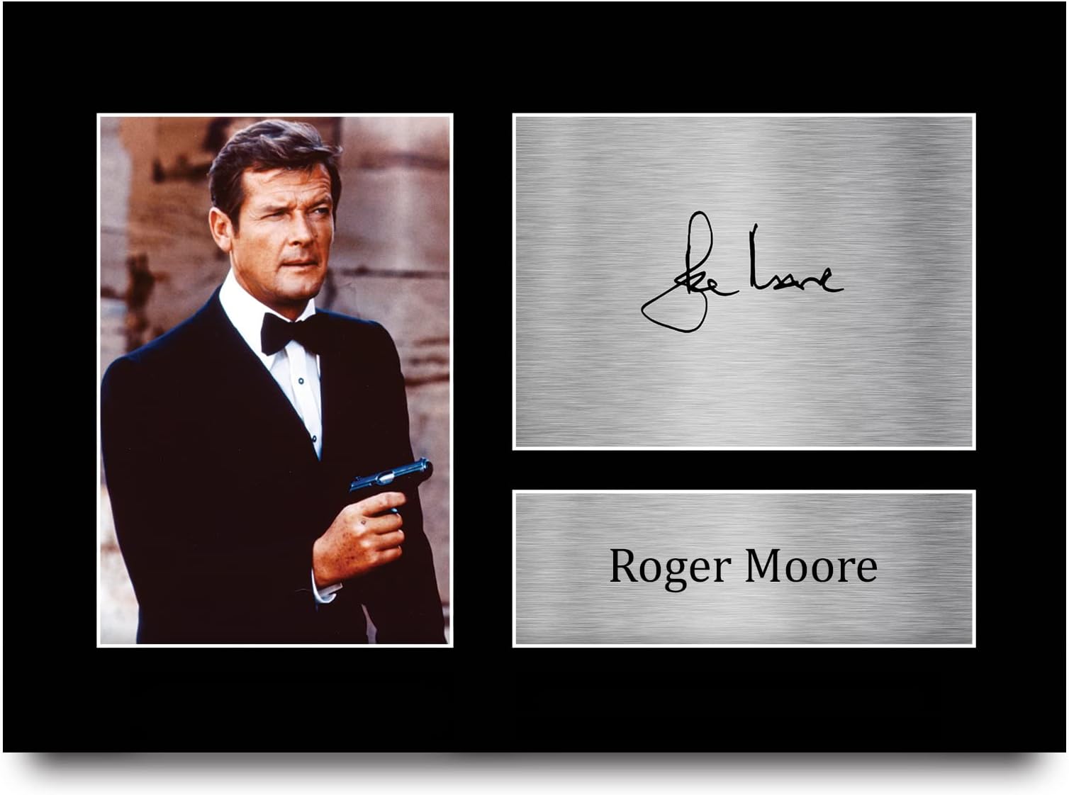 HWC Trading Roger Moore Gift Signed A4 Printed Autograph James Bond Gifts 007 Print Photo Picture Display