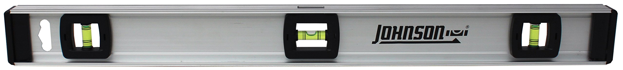 Johnson Level & Tool 1300-2400 Aluminum Level with Ruler, Easy Readability, Shock Absorbent, Silver, 24", 1 Level