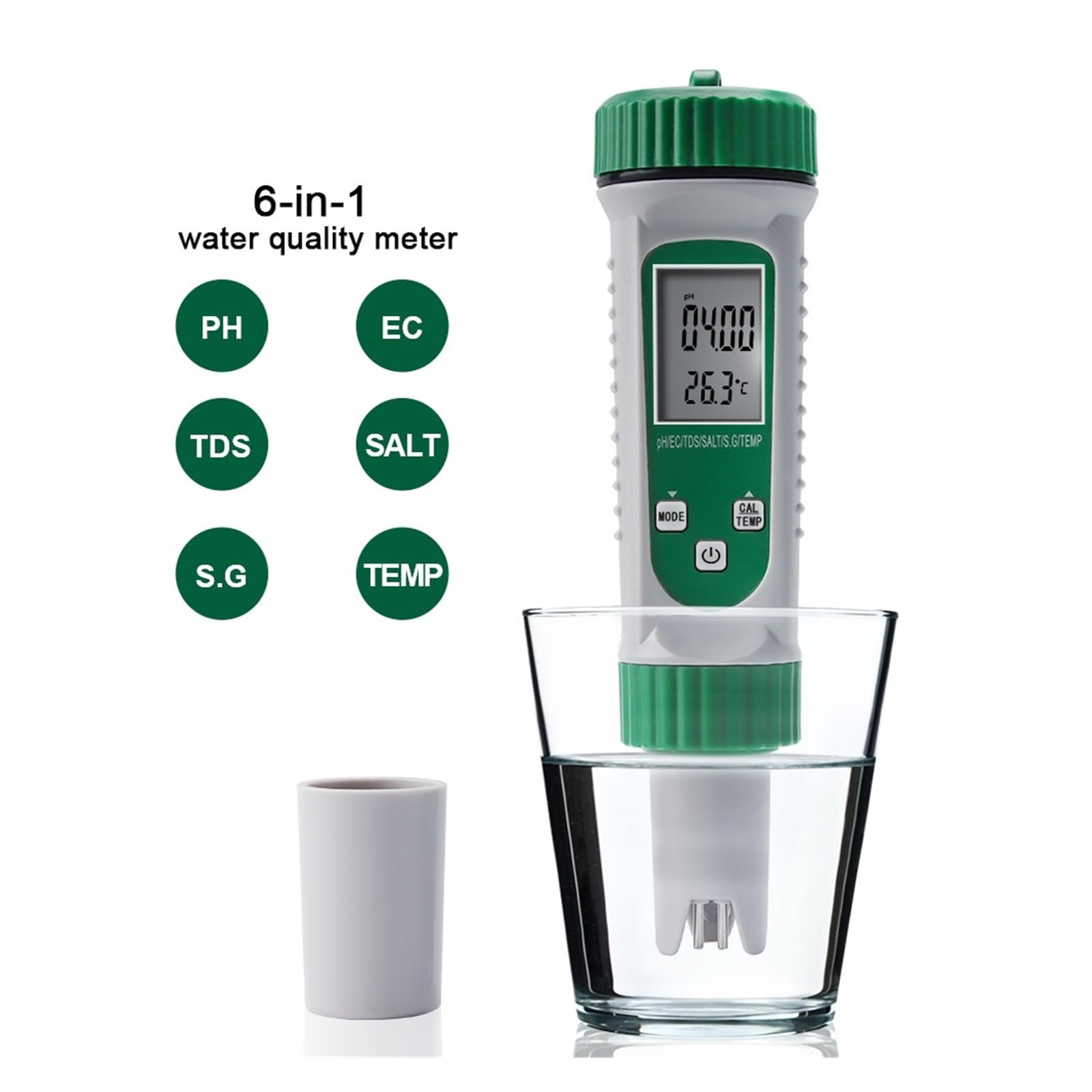 Miernik Zasolenia 0-199 PPt 6 W 1 PH EC TDS SALT SG TEMP Miernik Jakości Wody W Akwarium ATC Wielofunkcyjny Monitor Przewodności