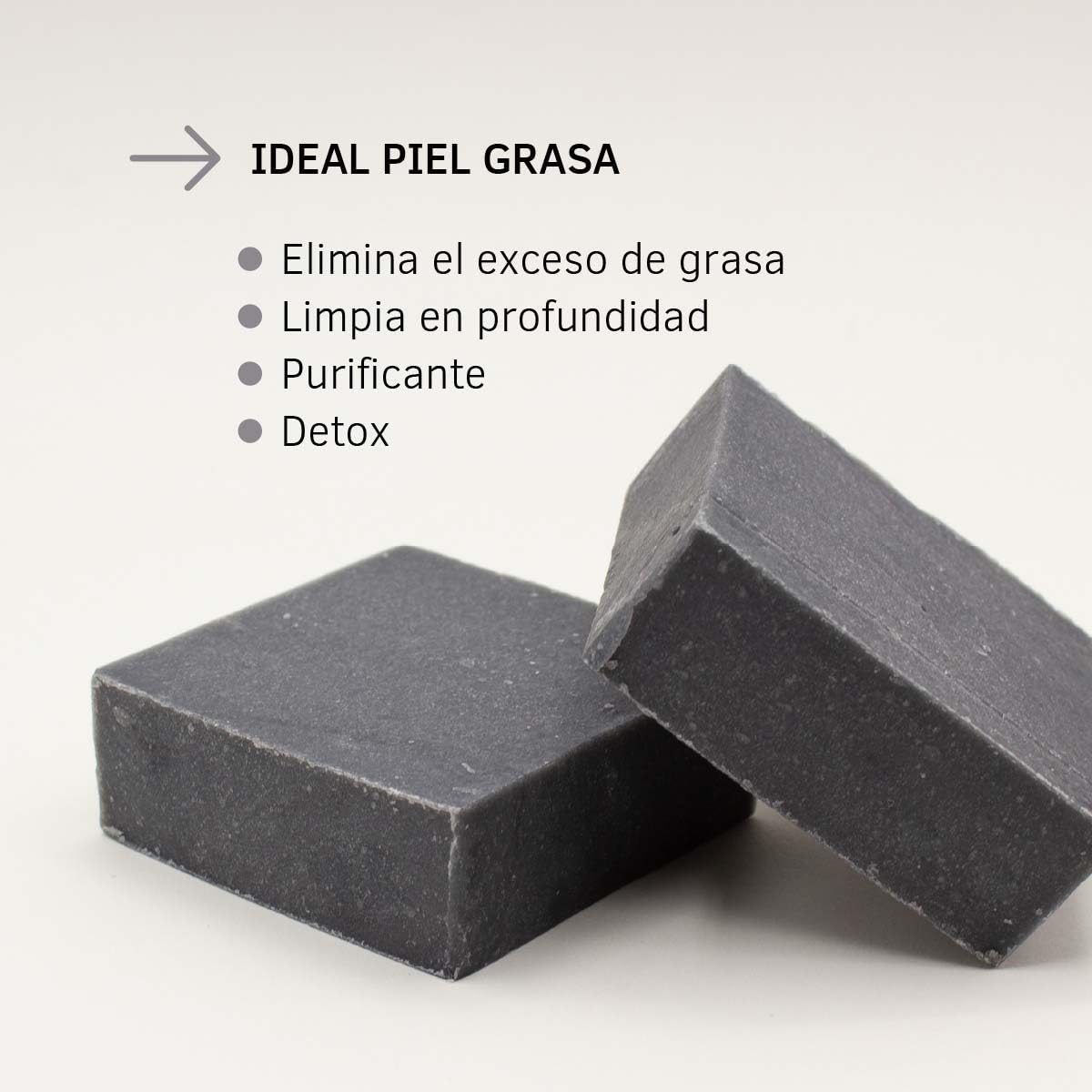 Labnatur Jabón Natural Carbón Activado Artesanal - Limpia y Purifica - Con Aceites de Oliva y Coco - Para Piel Grasa y con Acné - Vegano y Sin Aceite de Palma - Fabricado en España - 100 g — view 2
