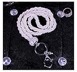 Super Fashion Imitation Pearl Beaded Badge ID Necklace Lanyard for Women (White)