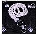 Super Fashion Imitation Pearl Beaded Badge ID Necklace Lanyard for Women (White)