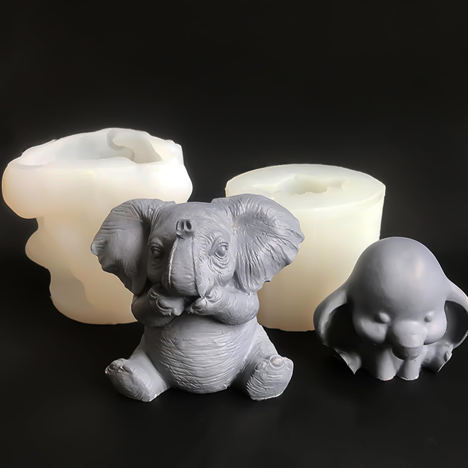 Moule à Bougie 3D Silicone Éléphant – Forme Animal Réaliste Pour Bougies Cire De Soja, Savon, Plâtre, Résine – Facile à Démouler Et Réutilisable