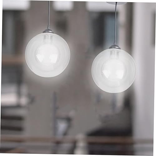 Miniatura 6 de Pantalla de lámpara de vidrio de repuesto redonda de globo de vidrio transparente, cubierta de luz colgante para el hogar, pantalla de lámpara de