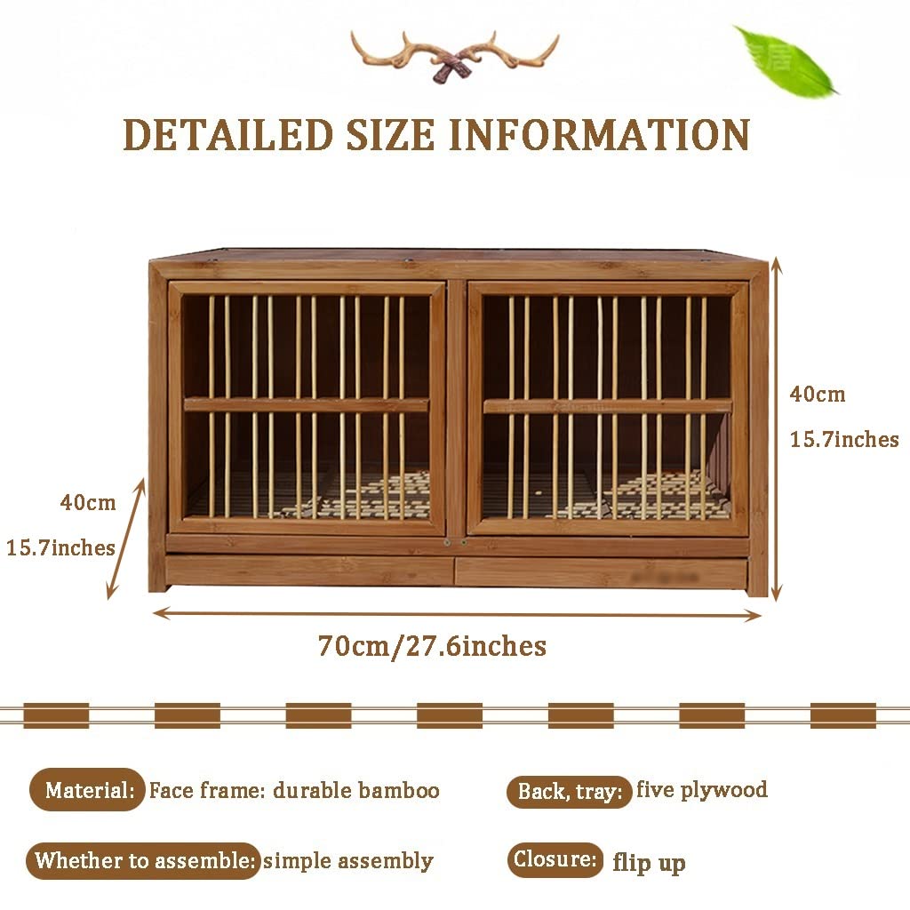Jaula para pájaros Jaula para palomas resistente de bambú, bandeja de estiércol extraíble, aviario para pájaros, gallinero para palomas portadoras de carreras, caja nido para palomas fácil de instala