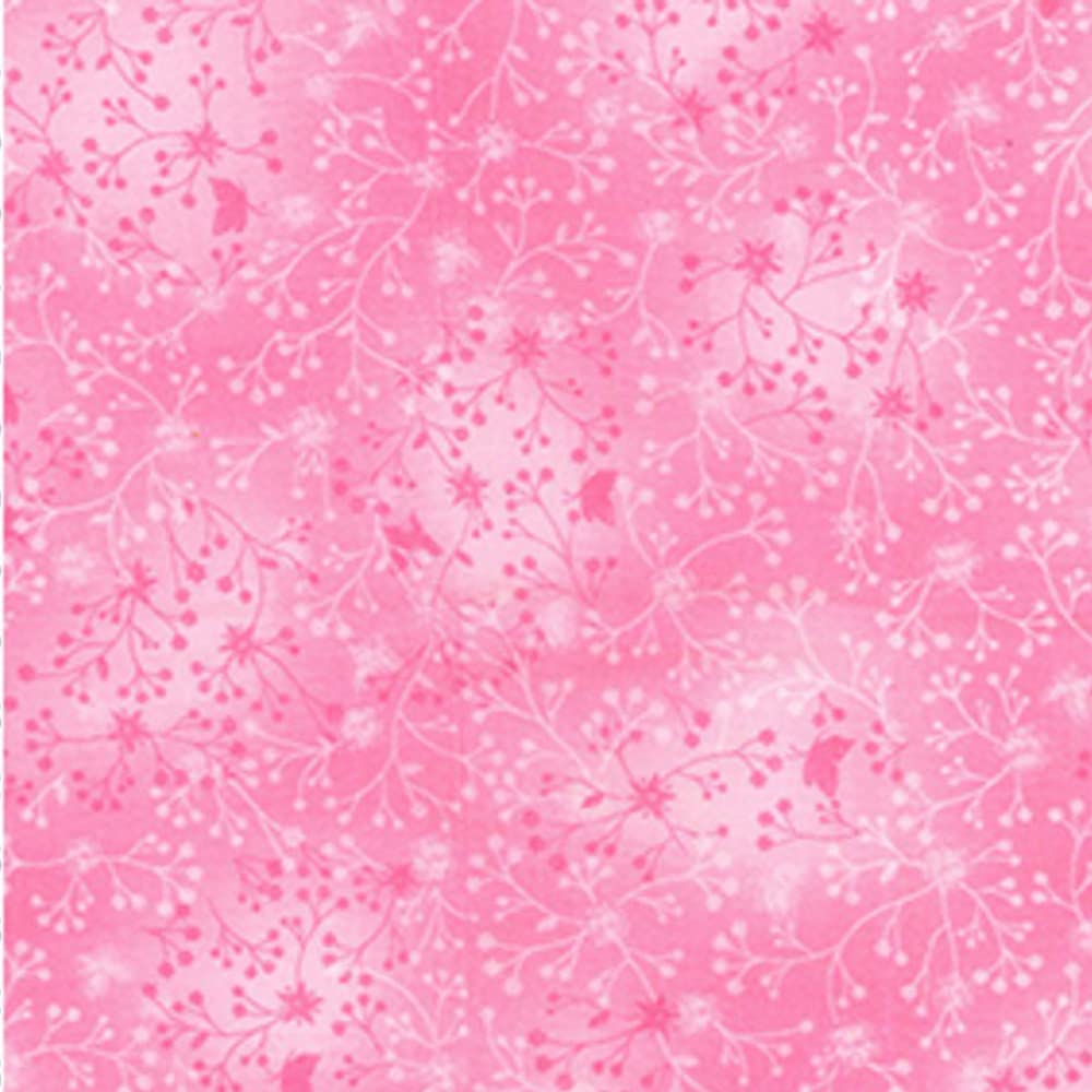 100% Cotton Fabric Flutter Cotton Blender Floral Flower (per metre) (deep Pink)