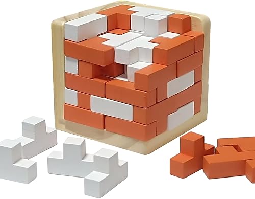 Miniatura 6 de Ahyuan - Rompecabezas de madera en forma de T, rompecabezas de lógica, juguete educativo para niños y adultos (negro y natural)