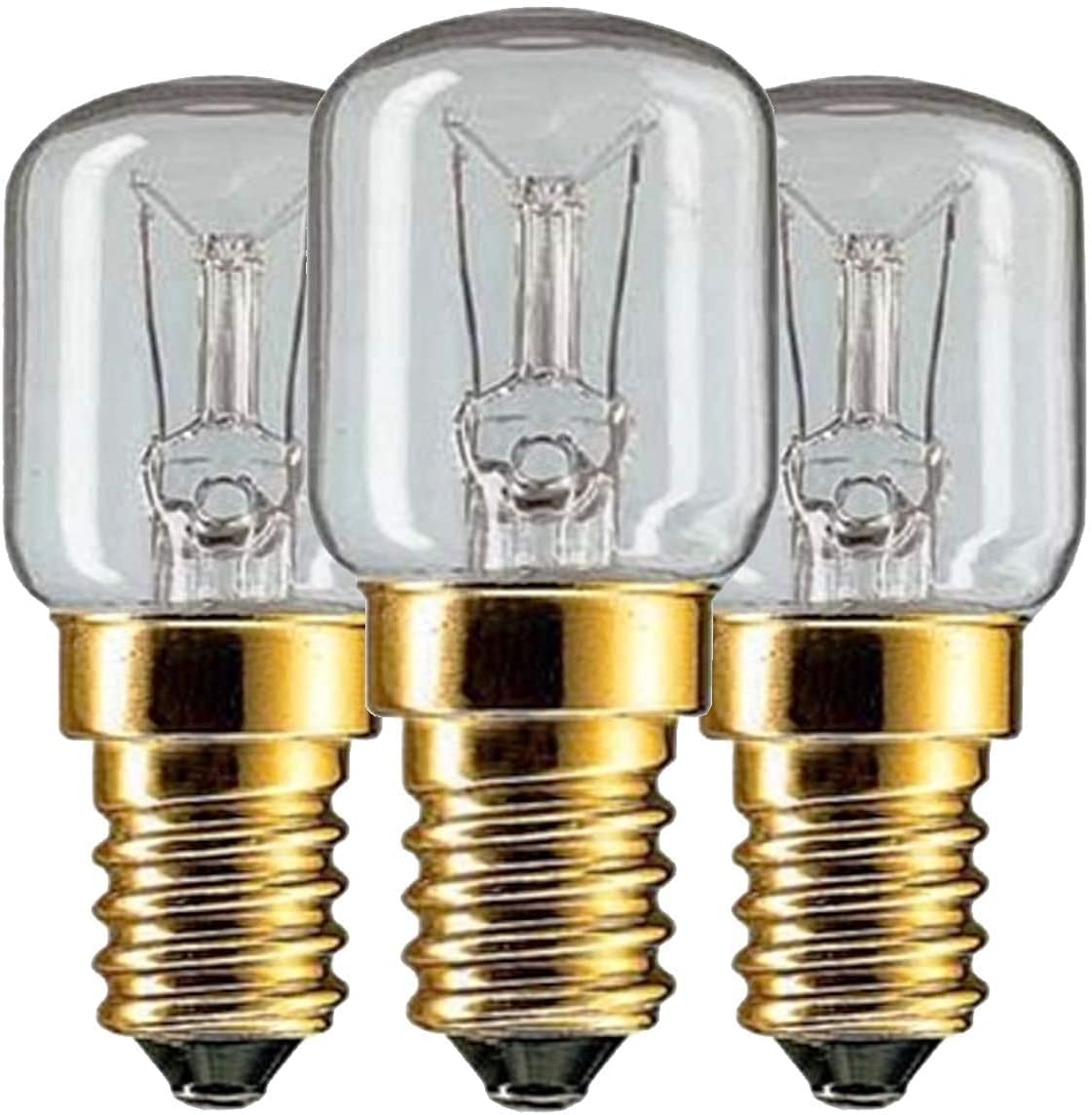 15/25 W SES E14 Screw Cap Pygmy Lamps Bulb 300 Degree Heat Resistant Himalayan Salt Lamp Microwave Oven Refrigerator Rated Light Bulbs Night Bulb Dimmable Multi Use (15, 3 Bulb)