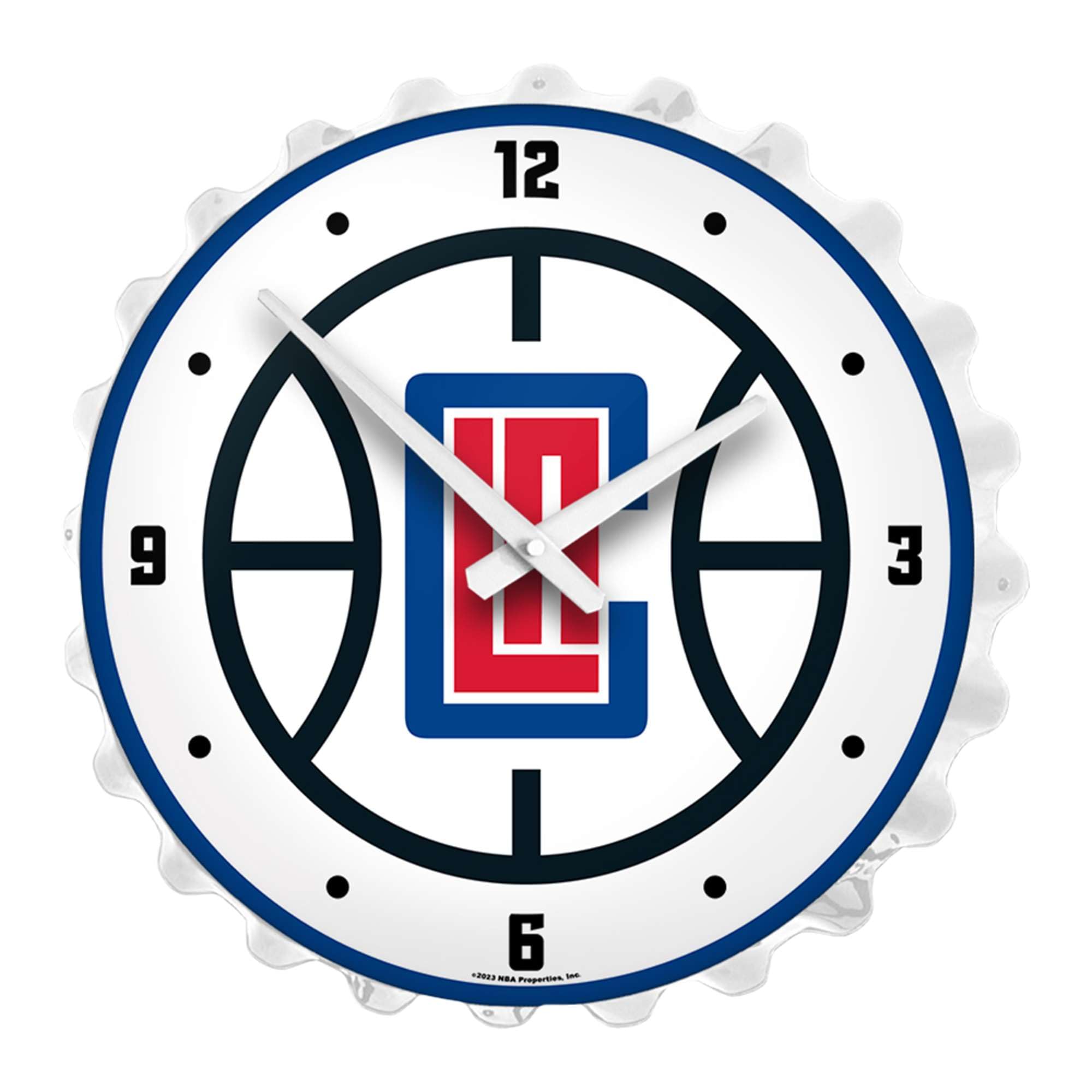 The Fan-Brand NBA Los Angeles Clippers: Bottle Cap Lighted Wall Clock- Sports Decor for Home, Game Room, Fan Cave & Garage - USA Made