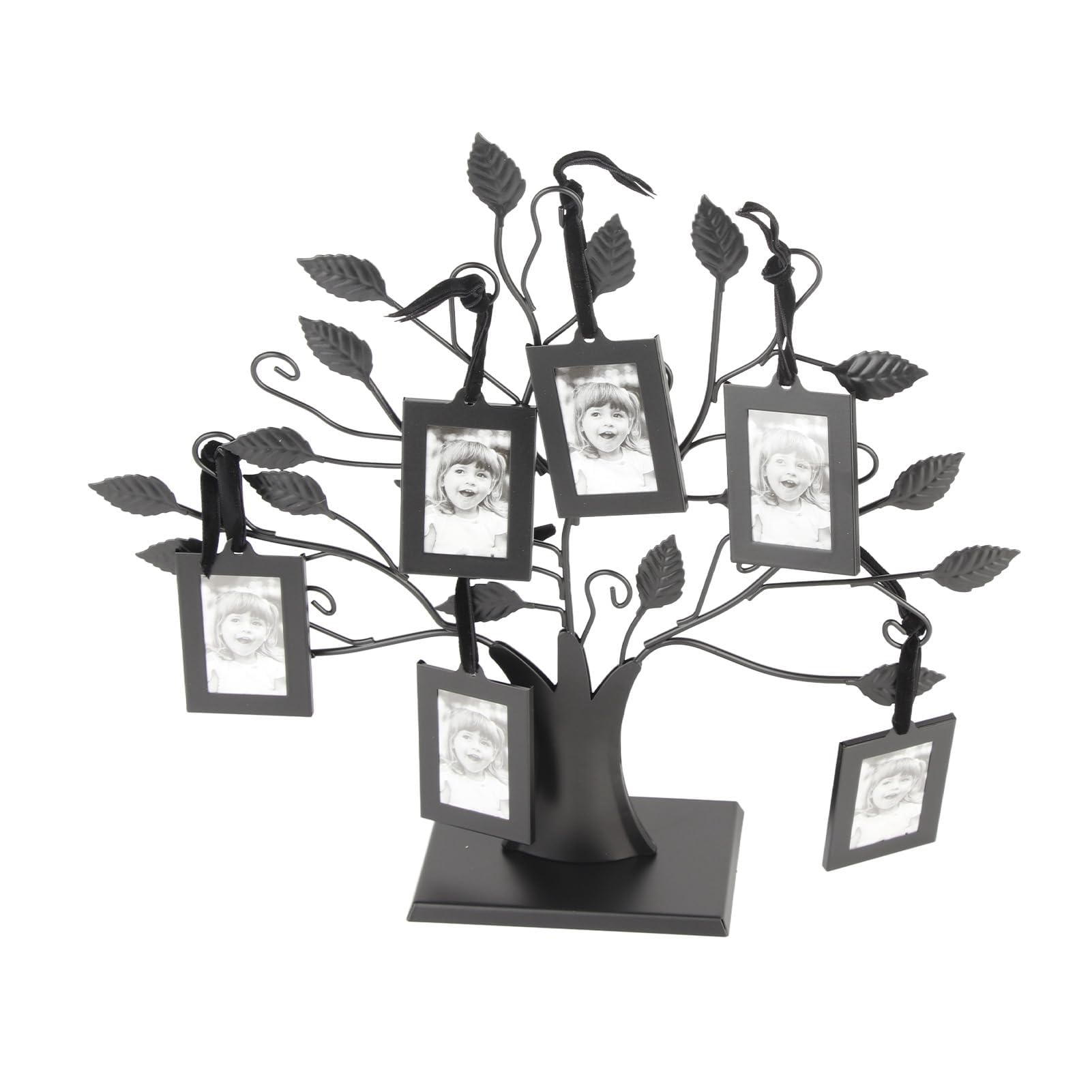 Arbre D'affichage de Photos de Famille avec 6/12 Cadres de Photo, Décoration de Table en Métal pour les Proches (Petit Avec 6 cadres photo de 6,4 * 4,6 cm)