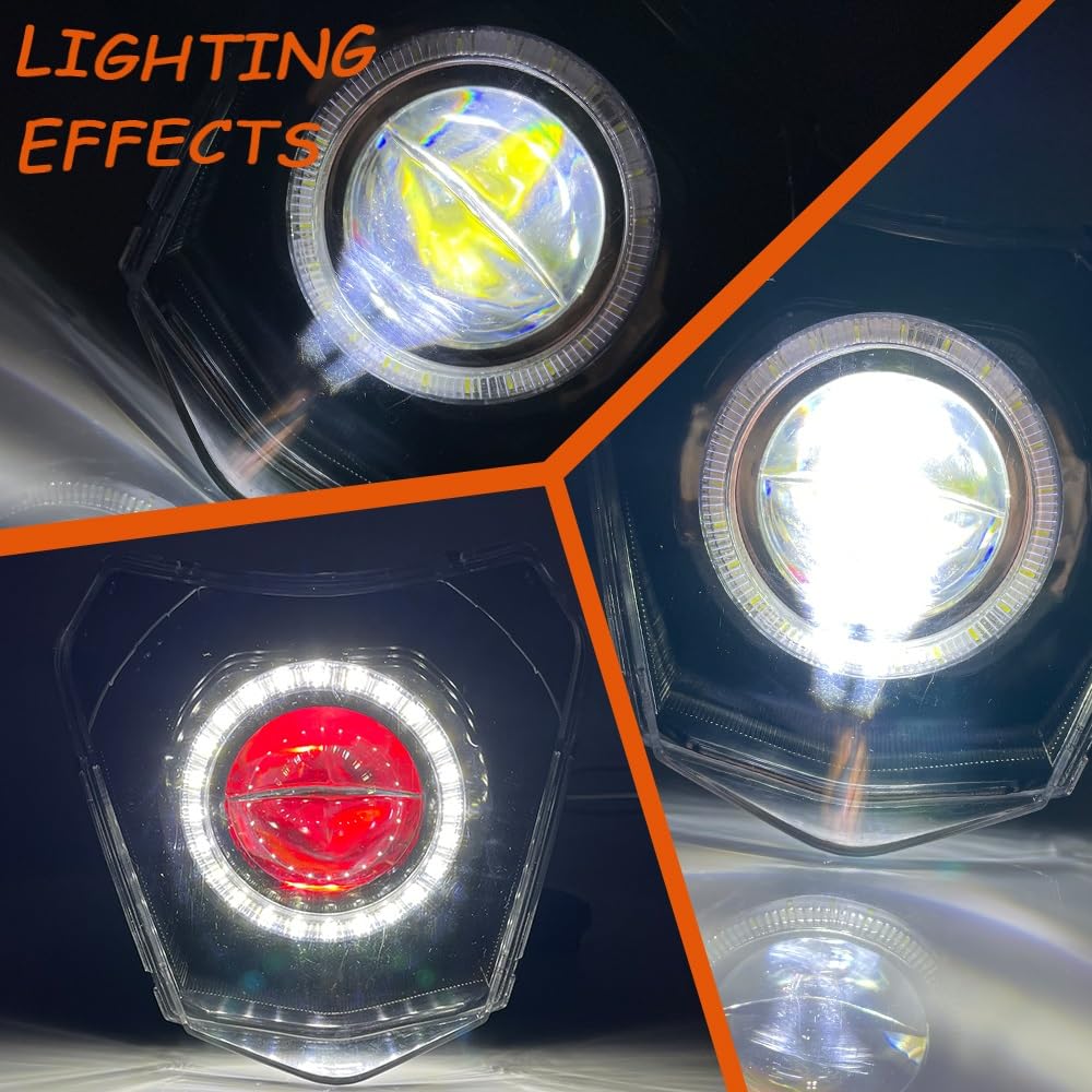 Dirt Bike Reflektor Reflektory motocyklowe Pasuje do EXC SXF MX motor terenowy Motocross Enduro reflektor motocyklowy LED knot płyta głowica lampy Fairing okrągły