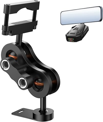 Soporte para espejo retrovisor de montaje en radar, soporte de montaje de radar de espejo retrovisor de aluminio (para detector de radar Cobra)