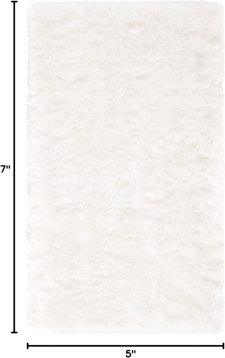 SAFAVIEH Faux Sheep Skin Collection Area Rug - 5' x 7', Ivory, Silken Glam Design, Non-Shedding & Easy Care, 2.35-inch Thick Ideal for High Traffic Areas in Living Room, Bedroom (FSS235A)
