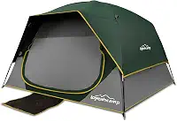 Barraca de acampamento blackout para 4 pessoas, barraca de cúpula familiar à prova d'água para acampamento com mosca de chuva, barraca familiar grande portátil de camada dupla para