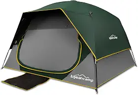 Barraca de acampamento blackout para 4 pessoas, barraca de cúpula familiar à prova d'água para acampamento com mosca de chuva, barraca familiar grande portátil de camada dupla para