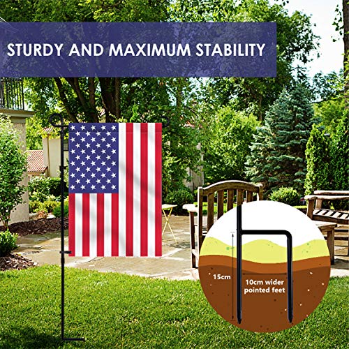 Yeahome Garden Flag Holder Stand, Premium Yard Flag Holder Weather-Proof Metal Powder-Coated Flagpole With Clip And Stopper For Easter Garden Flag, Spring Garden Flag, Outdoor Garden Decor #TOP1