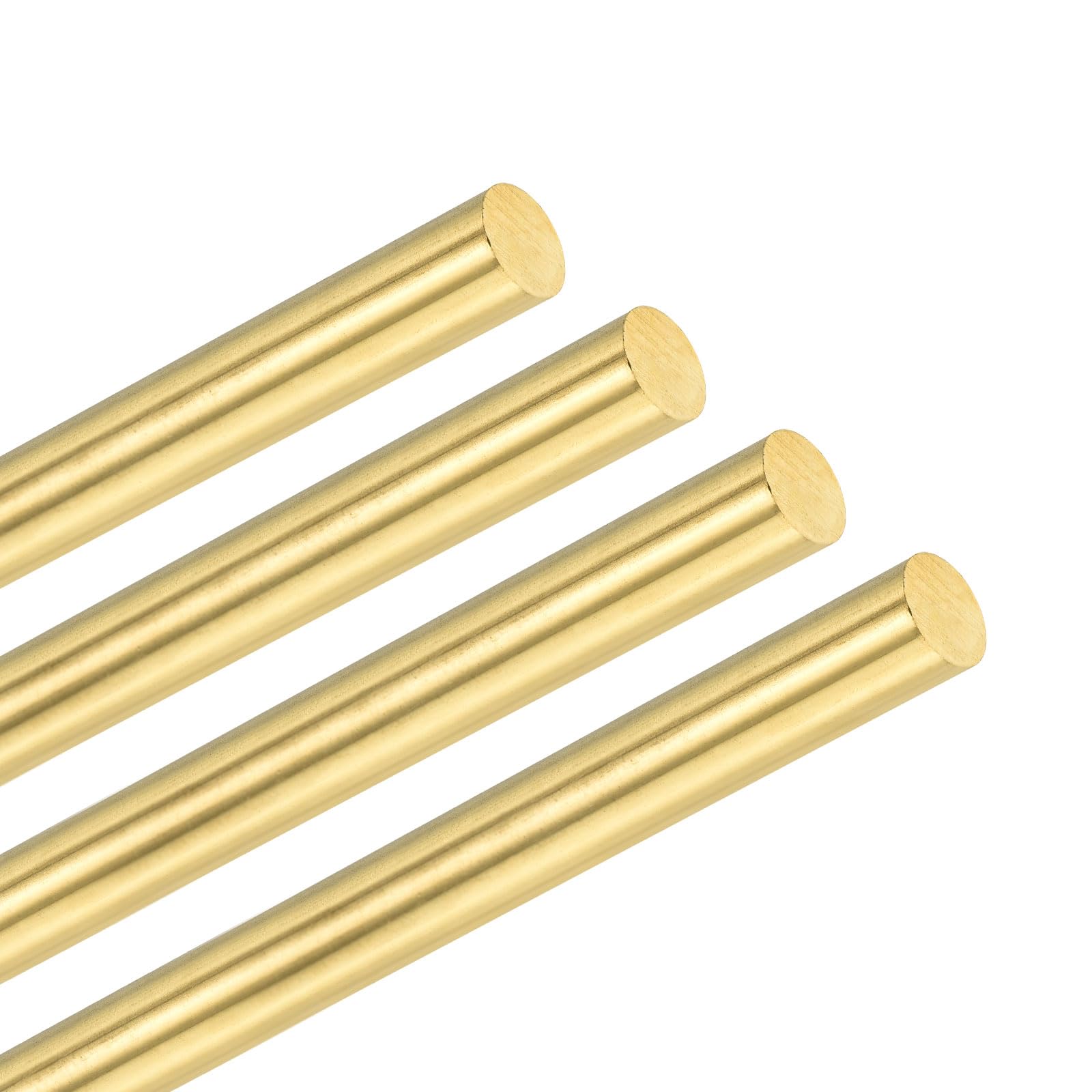 M METERXITY 4-Pack Brass Rod, 5mmx300mm H59 Solid Brass Round Rods for Knife Handle Pins Material Knife Making Supplies/Shaft Pins Crafts/Model DIY,