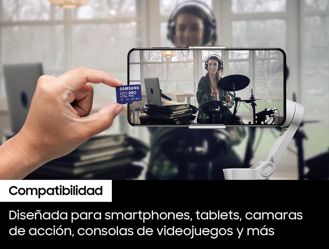 Samsung PRO Plus Tarjeta de memoria MicroSD con Adaptador SD, 256GB, 180 y 130 MB/s, Full HD & 4K UHD, UHS-I, U3, V30, A2, Compatible con Smartphone Android, Tableta, GoPro y Dron DJI (MB-MD256SA)