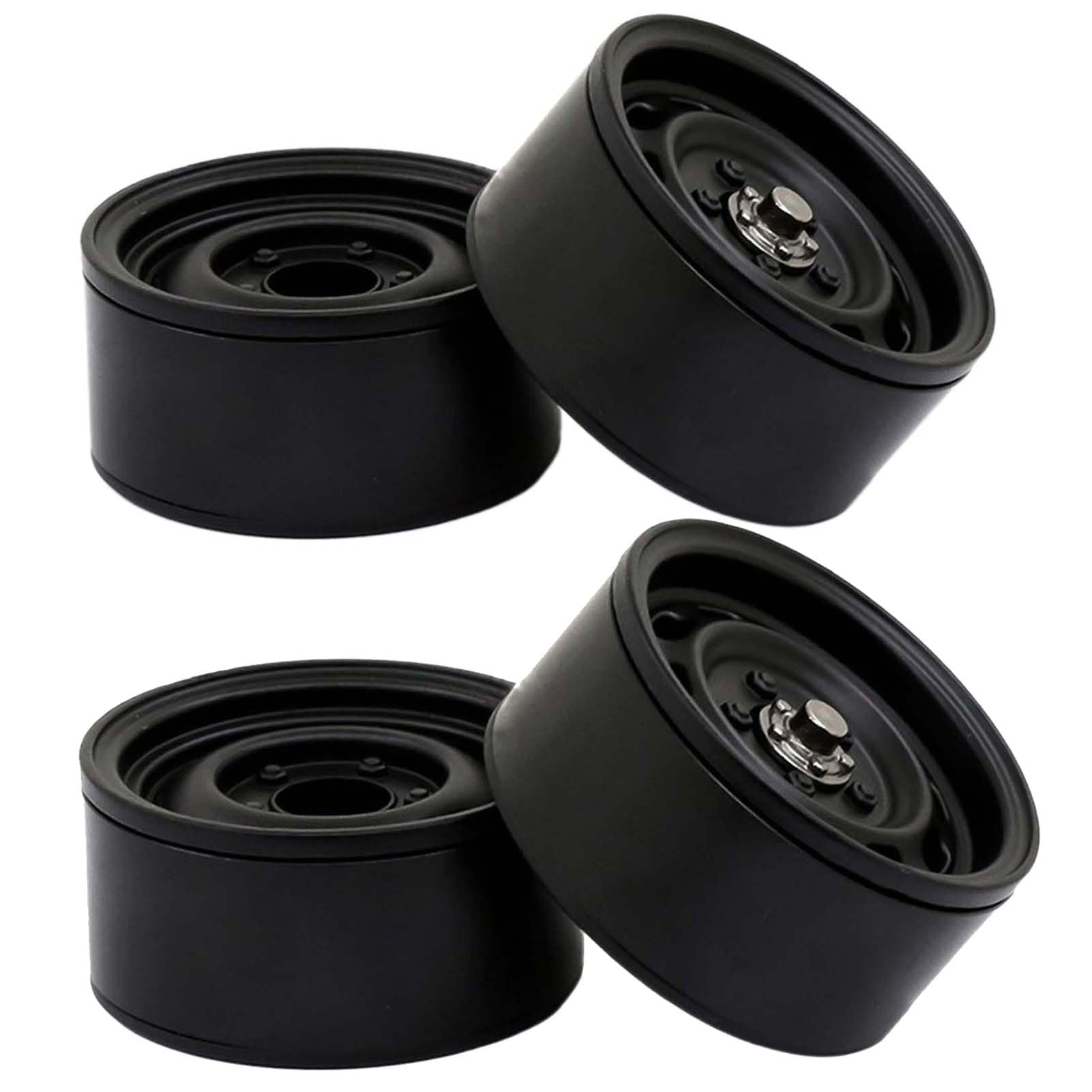 KEEDA Beadlock Lot de 4 jantes 1,9 style vintage en métal 168 g pour voiture RC Crawler Auto Axial SCX10 TRX4 TRX6 D90 VS4-10 Redcat Gen 8 (B, noir)
