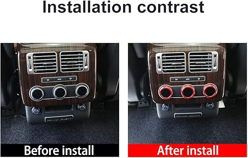 Miniatura 2 de Aluminum Alloy Air Conditioning Knobs Audio Circle Trim 3Pcs For Land Rover Range Rover Vogue L405 2013-2017 Auto Accessories (Red)