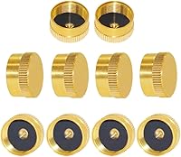 ANPTGHT 10-Pack Solid Brass 1lb Propane Tank Caps - Universal Leak-Proof Seals for Camping, BBQ Grills & Cylinders