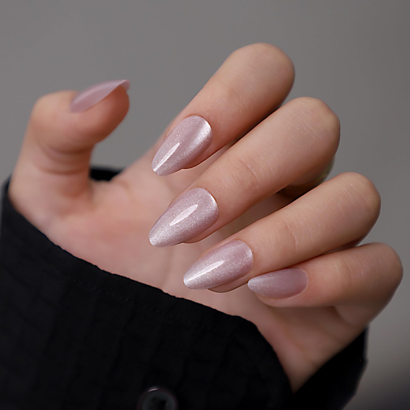 24 Stück French-Kunstnägel – Aufdrücknägel – Volldeckende Kunstnägel in Nude-Weiß, quadratisch, zum Aufkleben – French-Fake-Nägel zum Aufkleben für Frauen und Mädchen, N