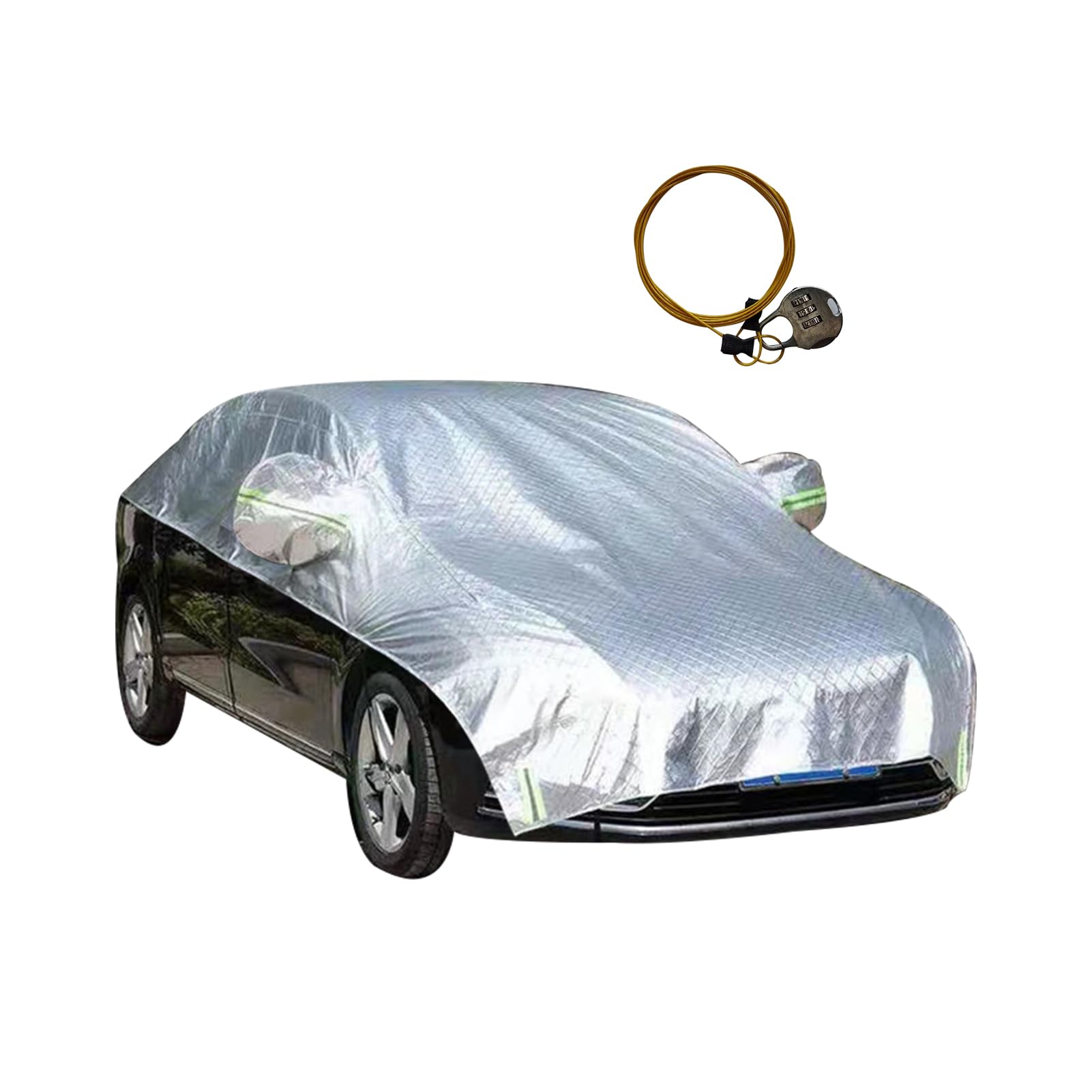 AiWi Space Waterproof All-Season Half Car Cover Full Coverage Protection for Windshields Windows Car Cover for Snow Ice