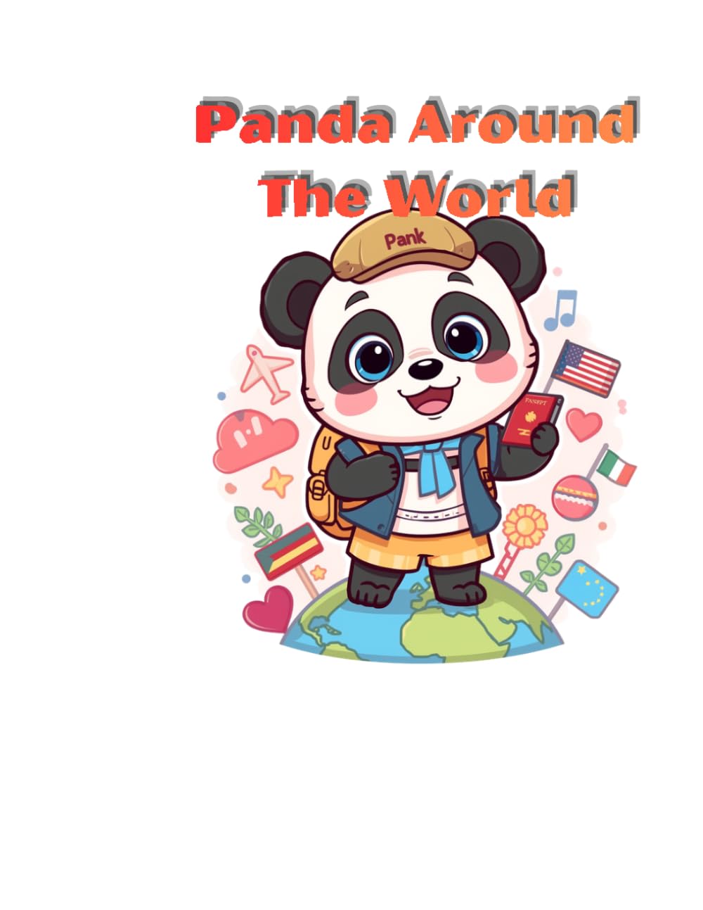Panda Around The World: 30 Cute Travel Adventures Coloring Book