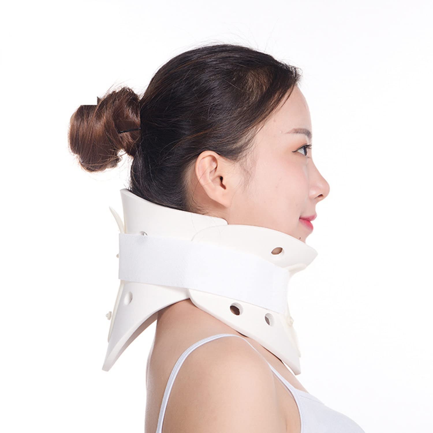 GUNEL Verstellbarer Halskrause, Halsdehner, Halsband, Zuggerät, Halskrause, weiche Halsstütze zur Linderung von Wirbeln, Nackenschmerzen (Size : S)