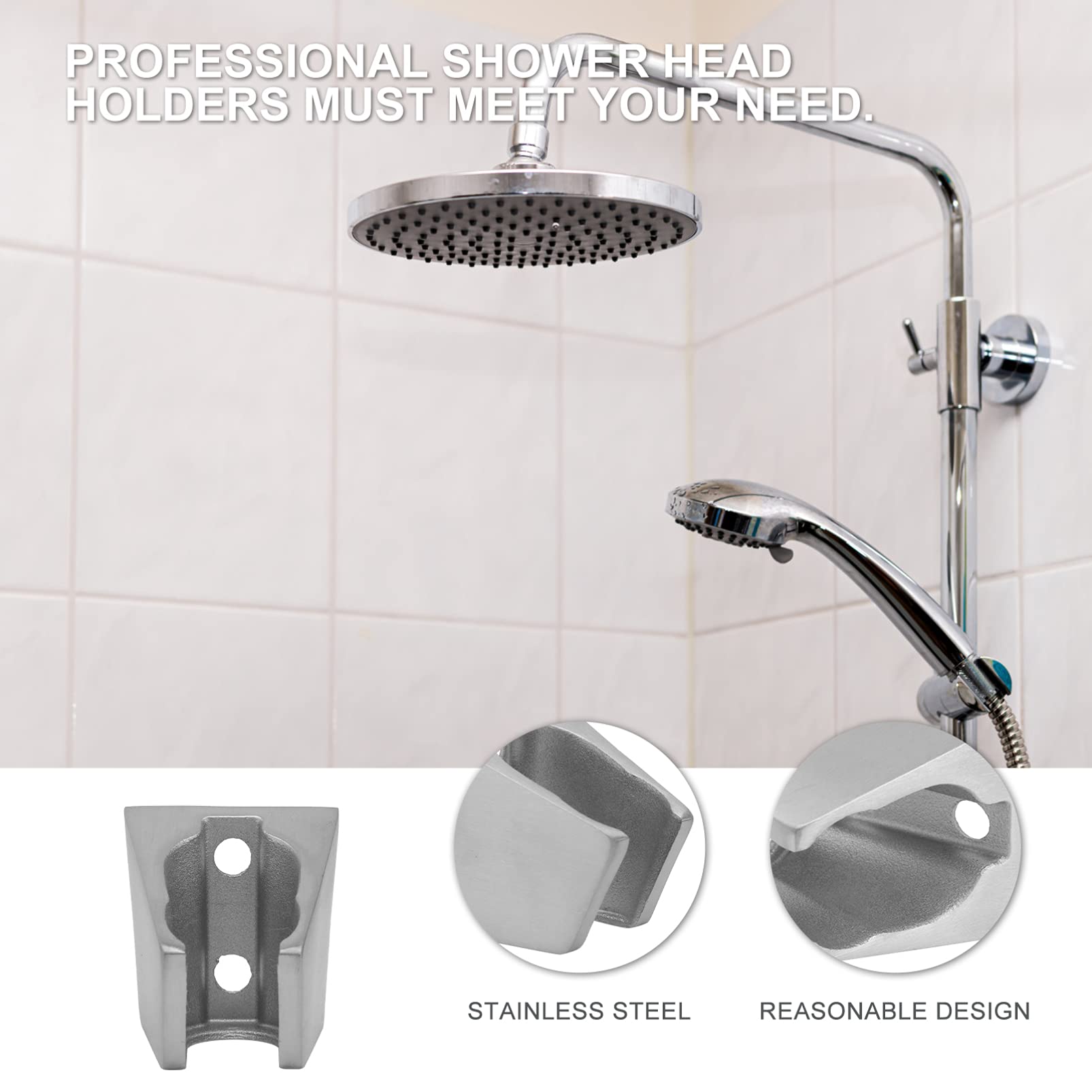 Handbrausehalter, verstellbare Wandhalterung für Handbrausen, Bidet-Sprüher, Schlauch und Zauberstab, langlebiges Badezimmer-Duschzubehör, 2 Stück