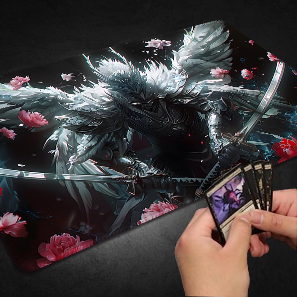 Durable MTG Playmat TCG Playmat with Zone and Locking Edges for MTG Gaming - Includes Waterproof Storage Bag (playmat (59),Without Zone)