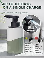 Vista 5 de BosilunLife Automatic Soap Dispenser Ceramic Hand Free Soap Dispenser with Waterproof Pump Rechargeable Smart Electric Soap Lotion Dispenser