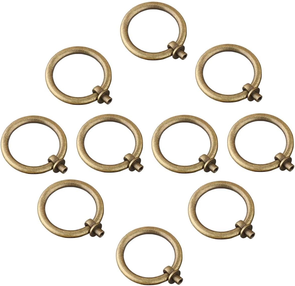 10 PCS 60mm Antique Brozne Drawer Pulls, Ring Pulls for Dresser Cabinet Pulls, Furniture Cabinet Handles Cabinet Pulls, Round Dresser and Drawer Handles, Knobs and Pulls