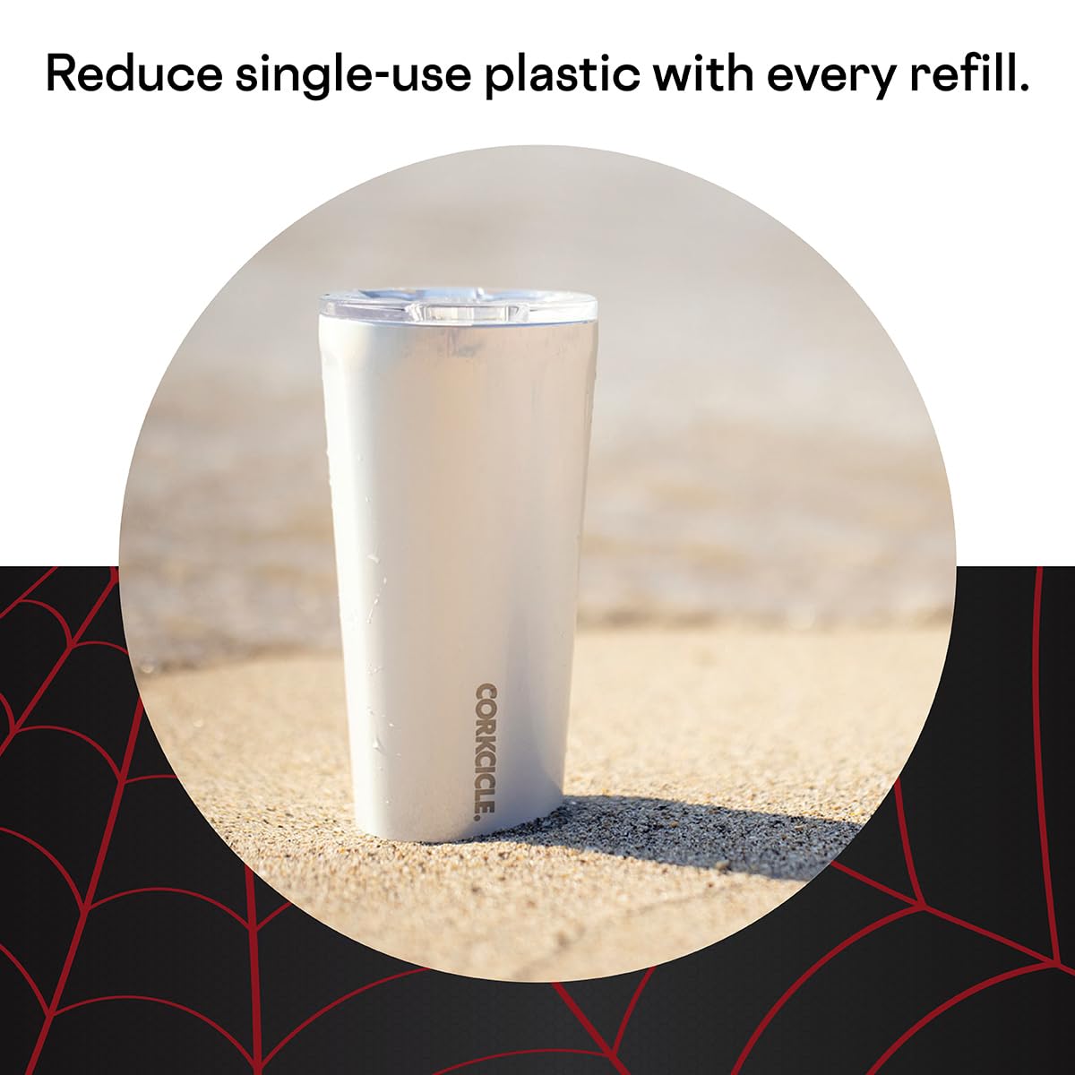 Corkcicle Gobelet isotherme avec couvercle, 710 ml, Marvel Miles Morales