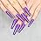 Artquee 24pcs Purple Pure Color Ballerina Long Coffin Glossy Fake Nails Press on Nail False Tips Manicure for Women