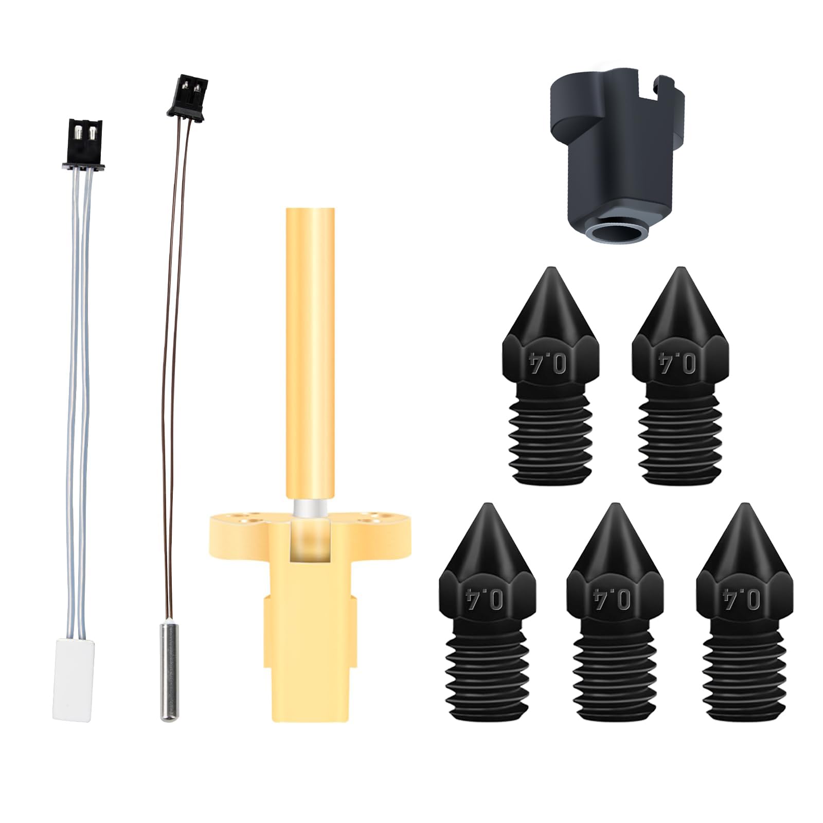 IdeaFormer IR3 V2 Hotend Kit, wytłaczarka Hotend z 5 końcówkami ze stali hartowanej 0,4 mm, silikonowa skarpeta, termistor, blok grzewczy do drukarki IR3 V2 Belt 3D