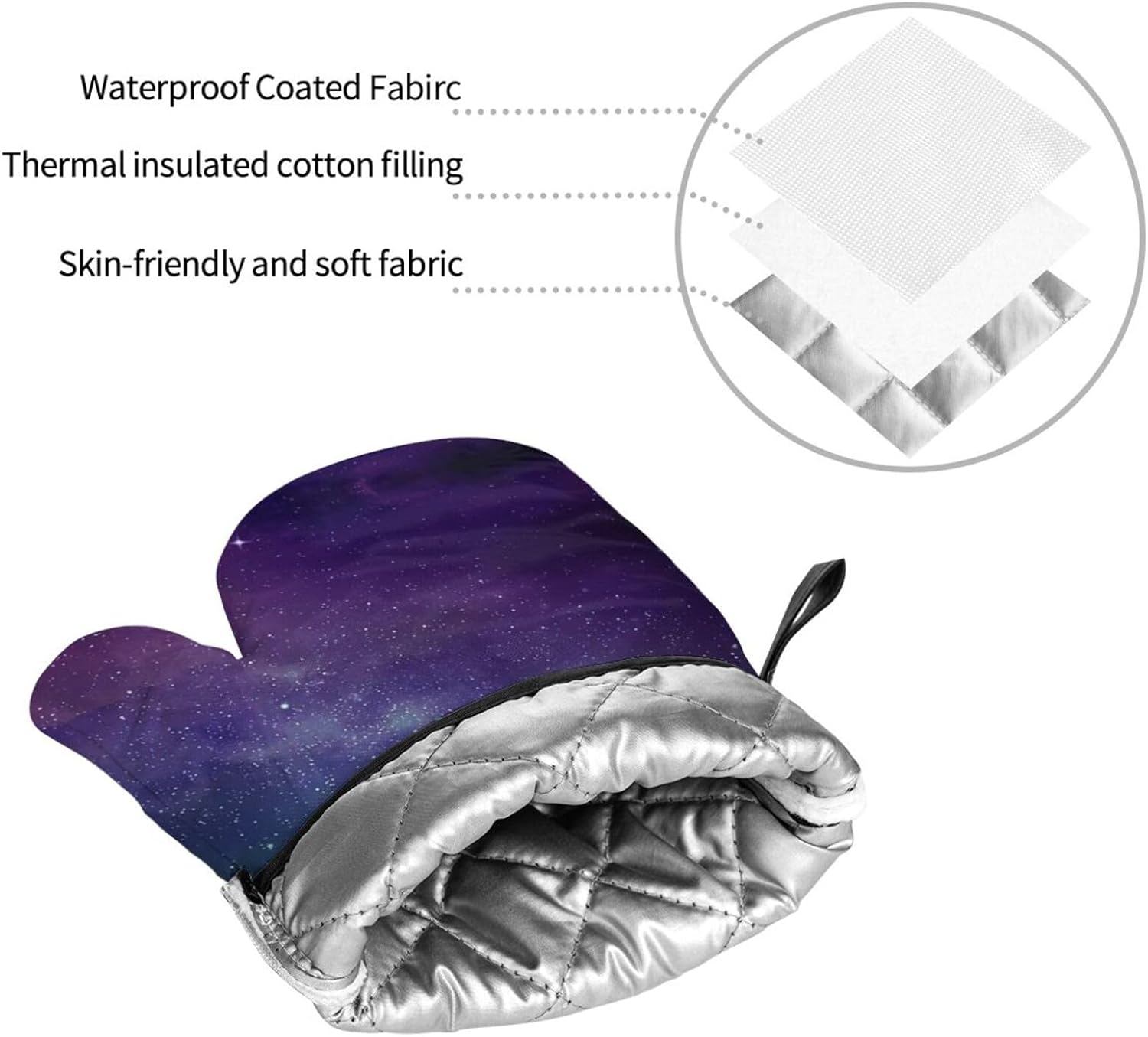 Universe with Stars and Galaxy Interstellar Kitchen baking four piece set, fit for cooking and baking, oven, microwave, and outdoor barbecue