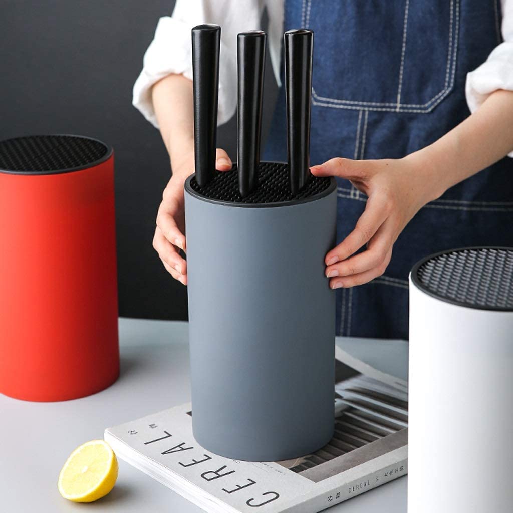Messerblock, Knife Block Messerblock-Werkzeughalter Multifunktionaler Kunststoff-Messerhalter Messerständer Tube Shelf Storage Organizer Messerhalter ohne Messer(B)