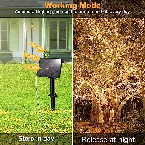 FFZZKJ Solar Lights Outdoor Garden Waterproof Total 240LED 12Mx2 Pack Outdoor Solar Lights for Garden Patio Balcony Terrace Veranda Tree - Image 4