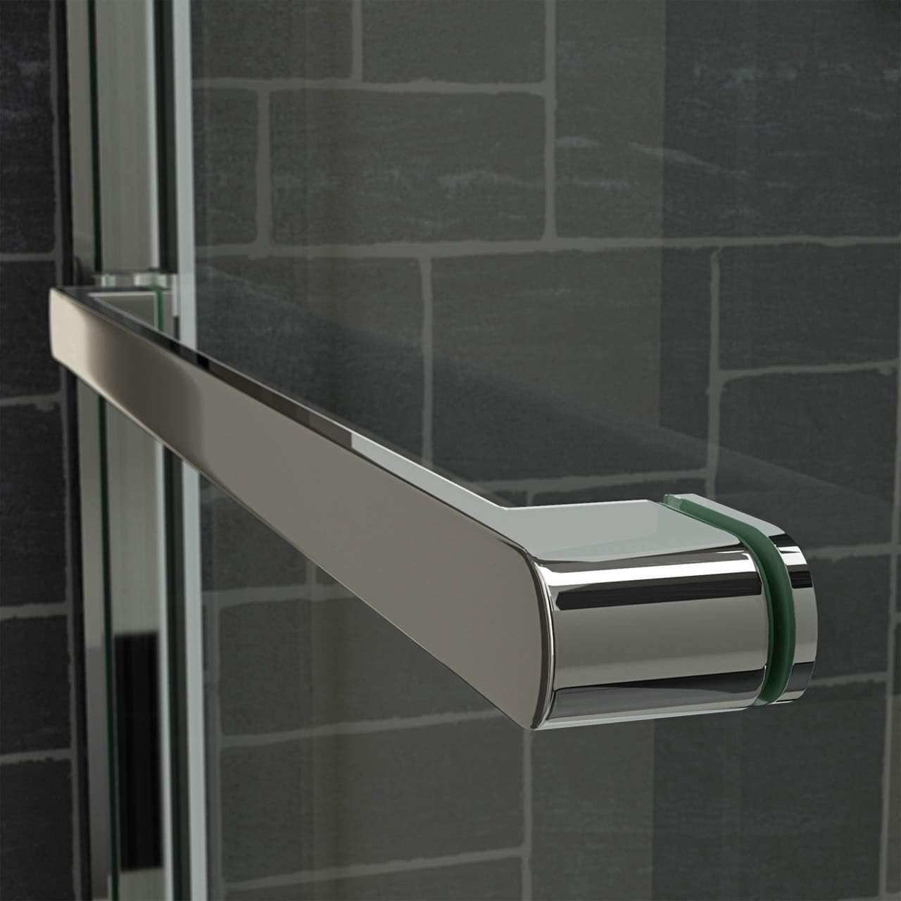 Cavalier 60" Polished Stainless Steel Frameless Sliding Shower Door