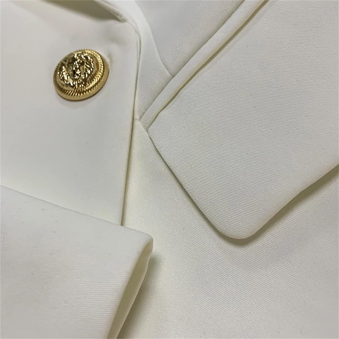 Veste de costume pour femme avec boutons dorés à double boutonnage