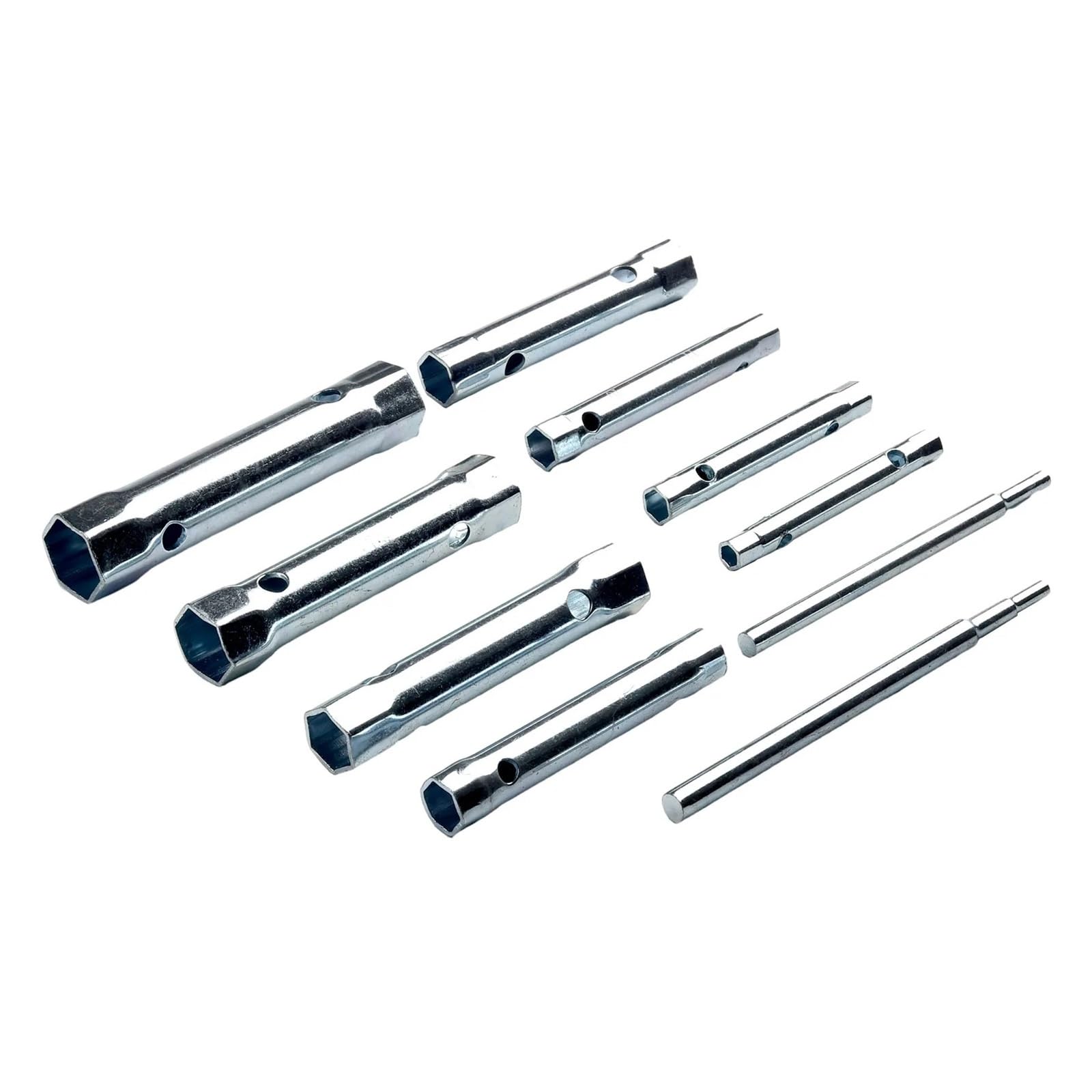 GYQAZSS 10pcs 6-22mm Metric Tubular Box Wrench Set Tube Bar Hollow Socket Filter Wrench Hand Tools Steel Tube Spanner