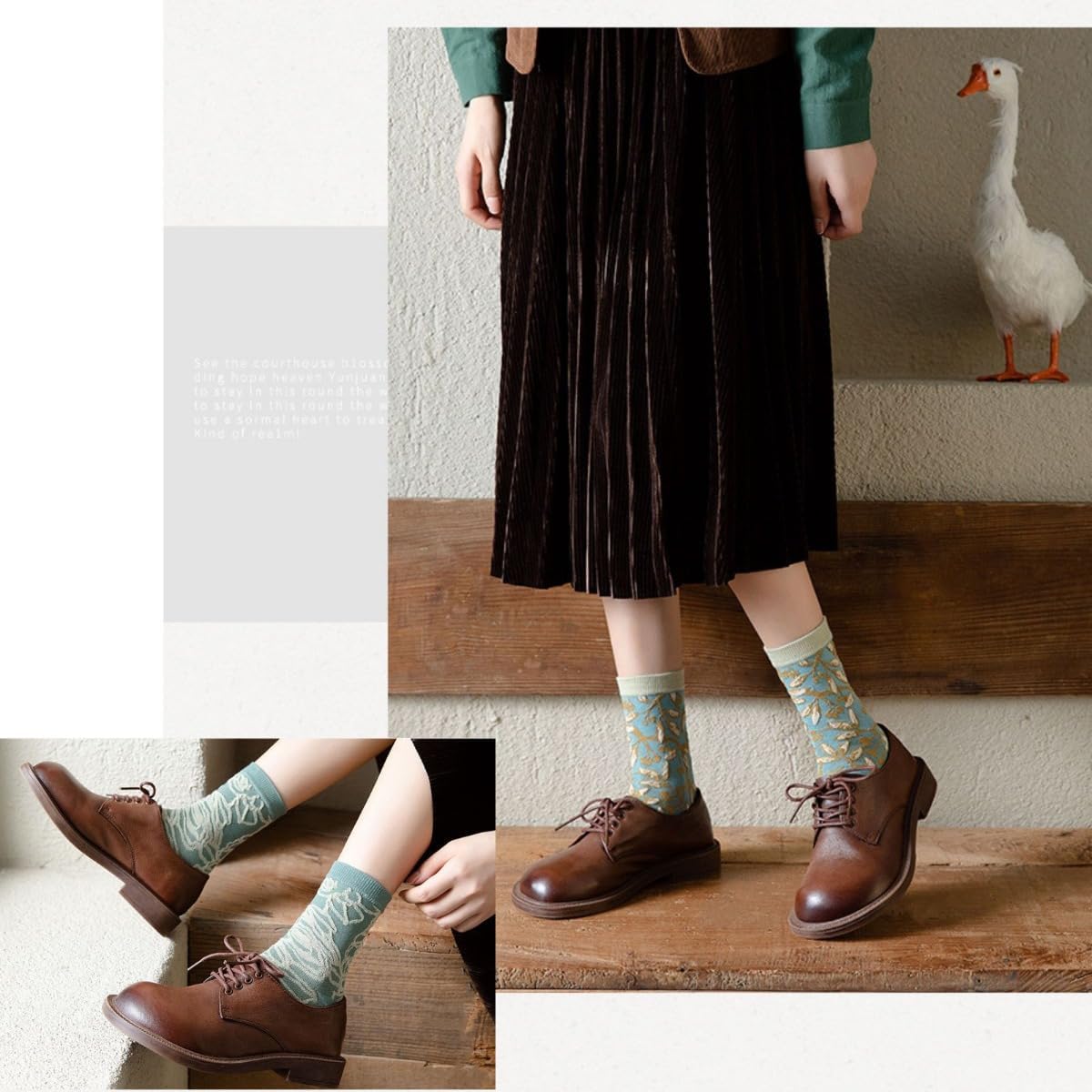 Lavish Lavender Argyle Socks Elegant Frill & Jeweled Detail for Spring & Autumn - Image 6