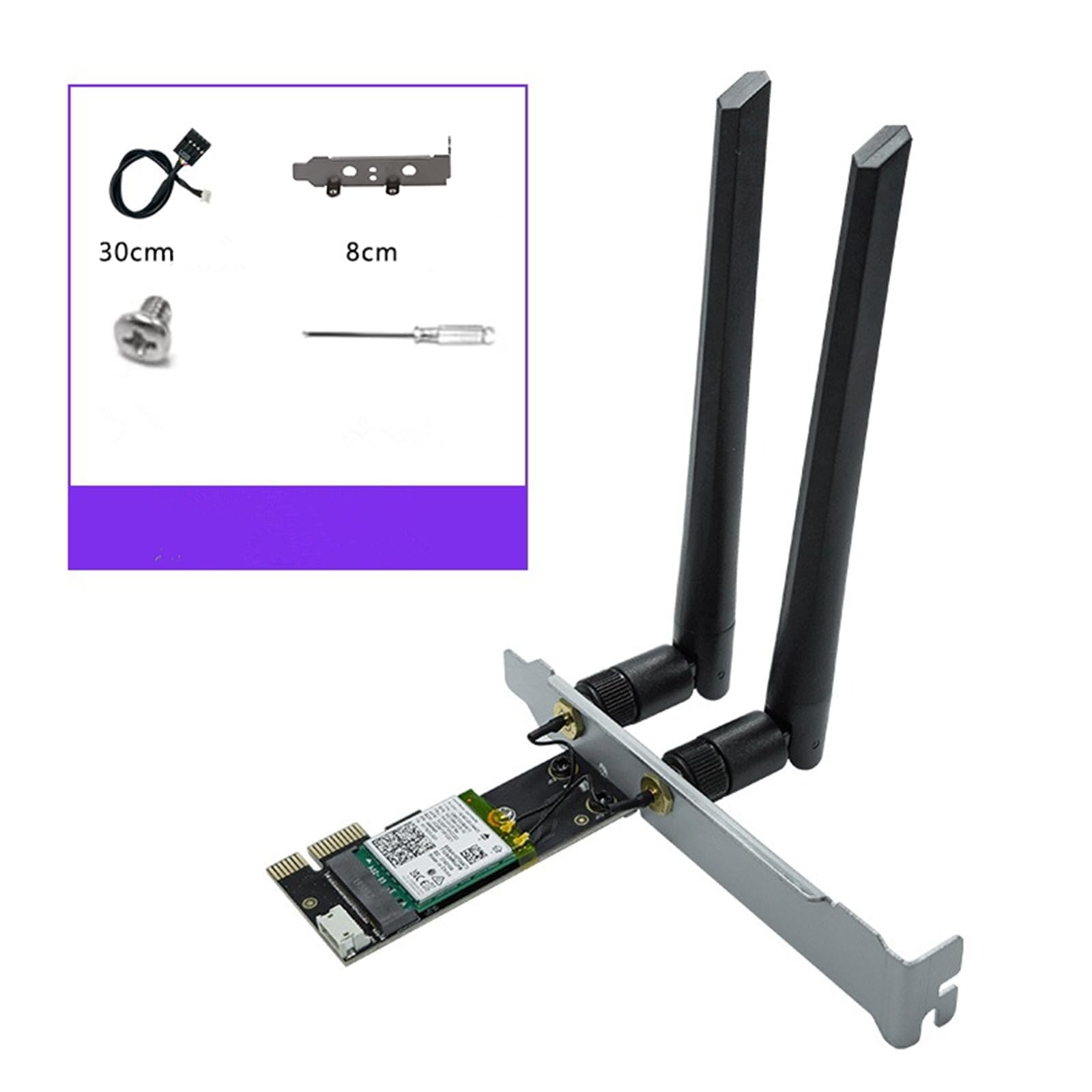 AX210 WiFi 6E PCIe bezprzewodowa karta WiFi, adapter Bluetooth 5.3, trójzakresowy 2,46 GHz/5,8 GHz/6 GHz, karta sieciowa do Win 11/10 64Bit