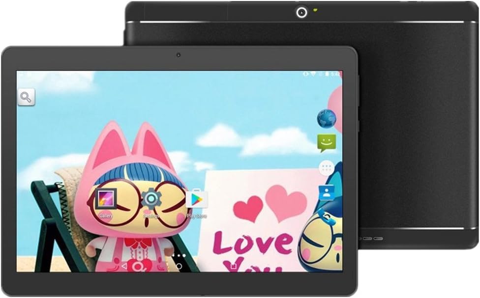 Android Tablet 10 inch with Dual Sim Card Slots YELLYOUTH 10.1" IPS MTK Octa Core 4GB RAM 64GB ROM WiFi Bluetooth GPS 3G Unlocked Phone Tablet PC (Black)