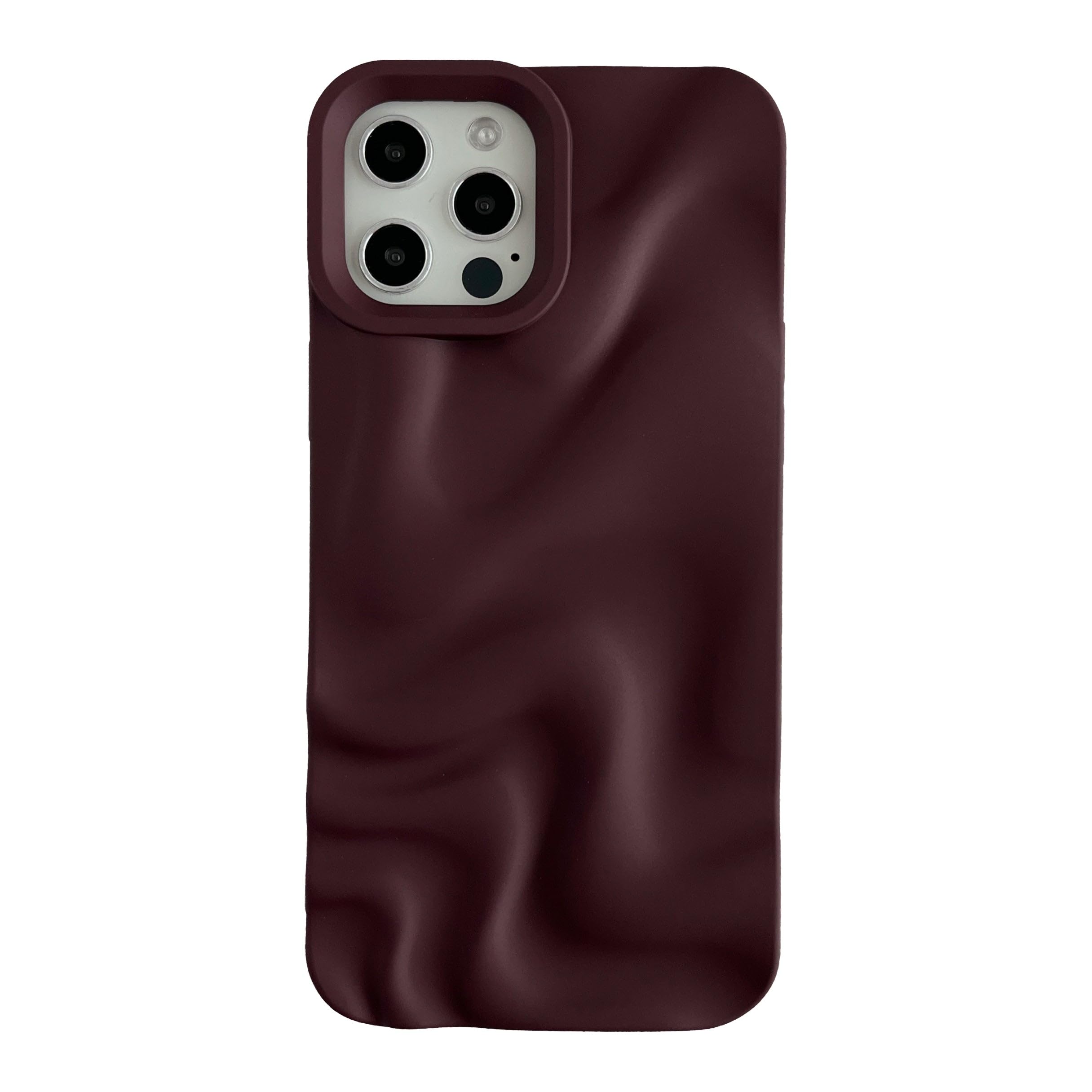 Caseative for iPhone 12 Pro Max Case,Water Ripple Pattern Wave Phone Case (Wine Red)